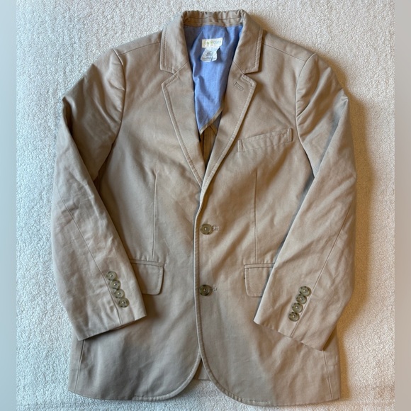 Crewcuts Other - CrewCuts Tan Khaki Blazer with Blue Lining, Boys Sz 12